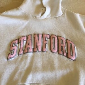 Stanford hoodie white with pink letters size M